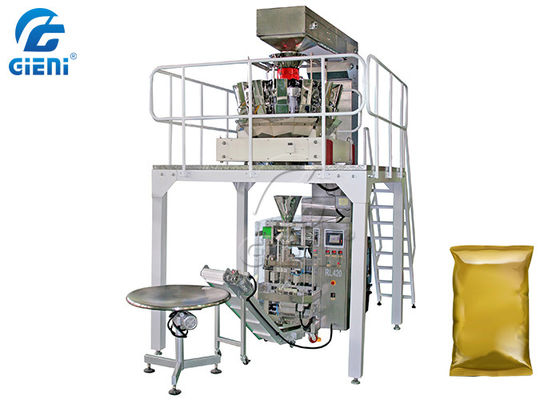Multihead Weigher เครื่องบรรจุแนวตั้ง SS304 เครื่องซีลบรรจุภัณฑ์อาหาร